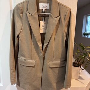 b.young Taupe Single-Button Blazer